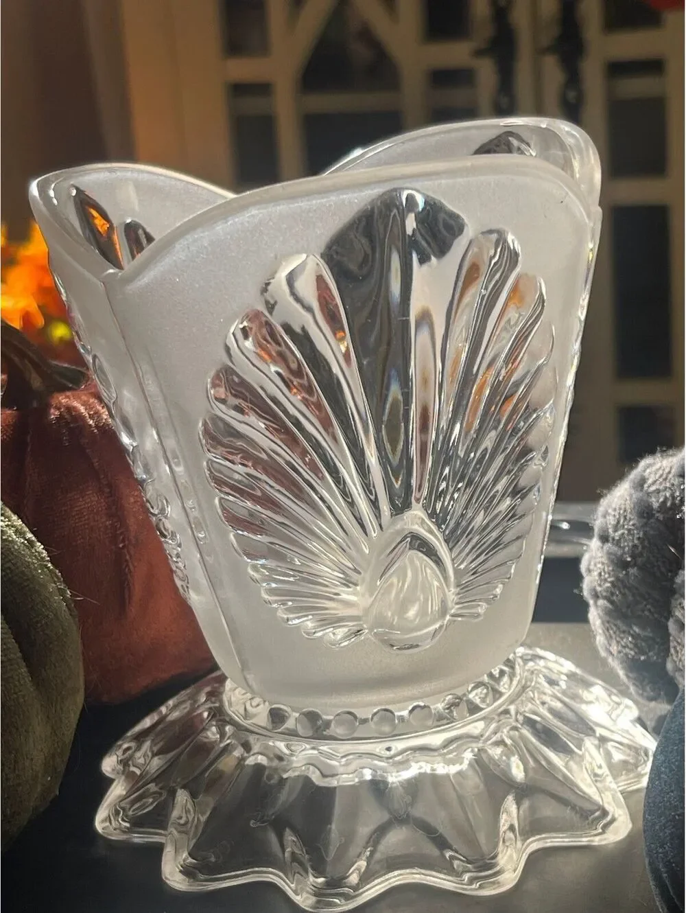 Vintage Bawta Glass/ Godinger/Coquille Shell Vase-2 Piece Convertible Set 1970s